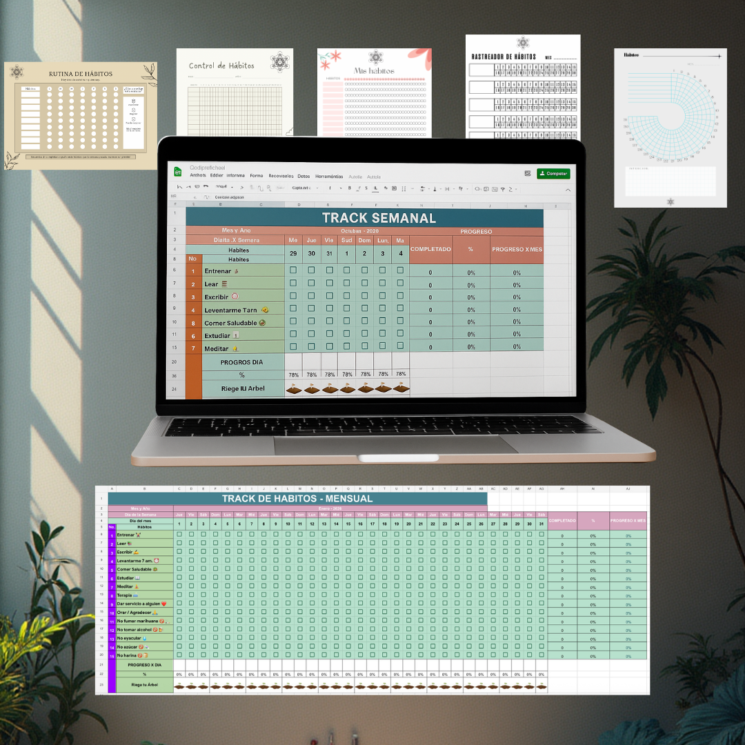 Plantilla Seguimiento de Habitos + 5 Bonos